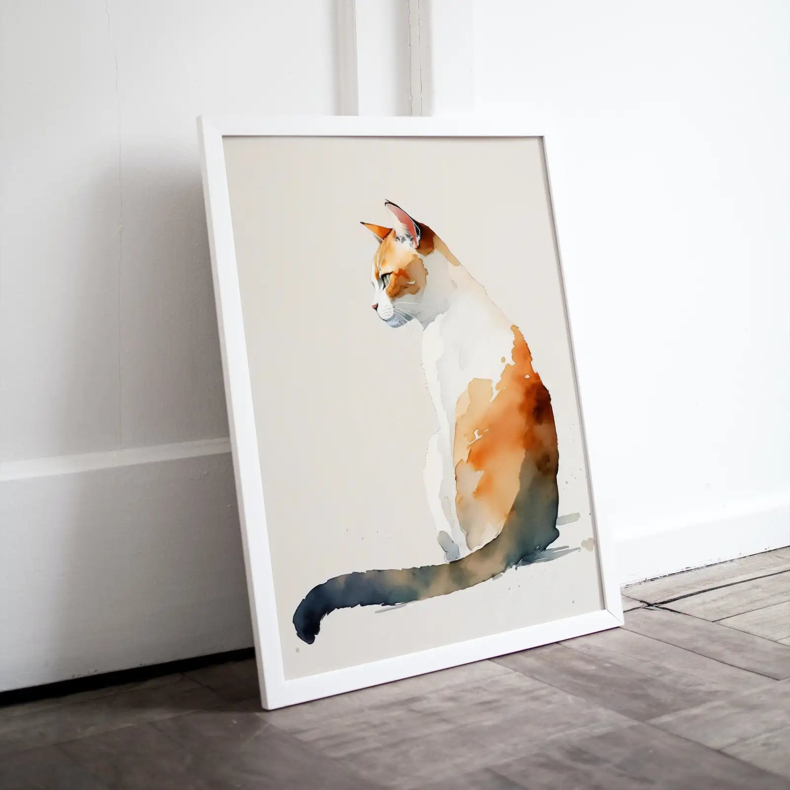 Included artwork preview showing first selection of artworks from Cat Watercolor Painting. Minimalist Cat Artwork. Printable. Orange Cat Art. Instant Download Digital Print. Cat Lover Wall Art. Cat Poster..