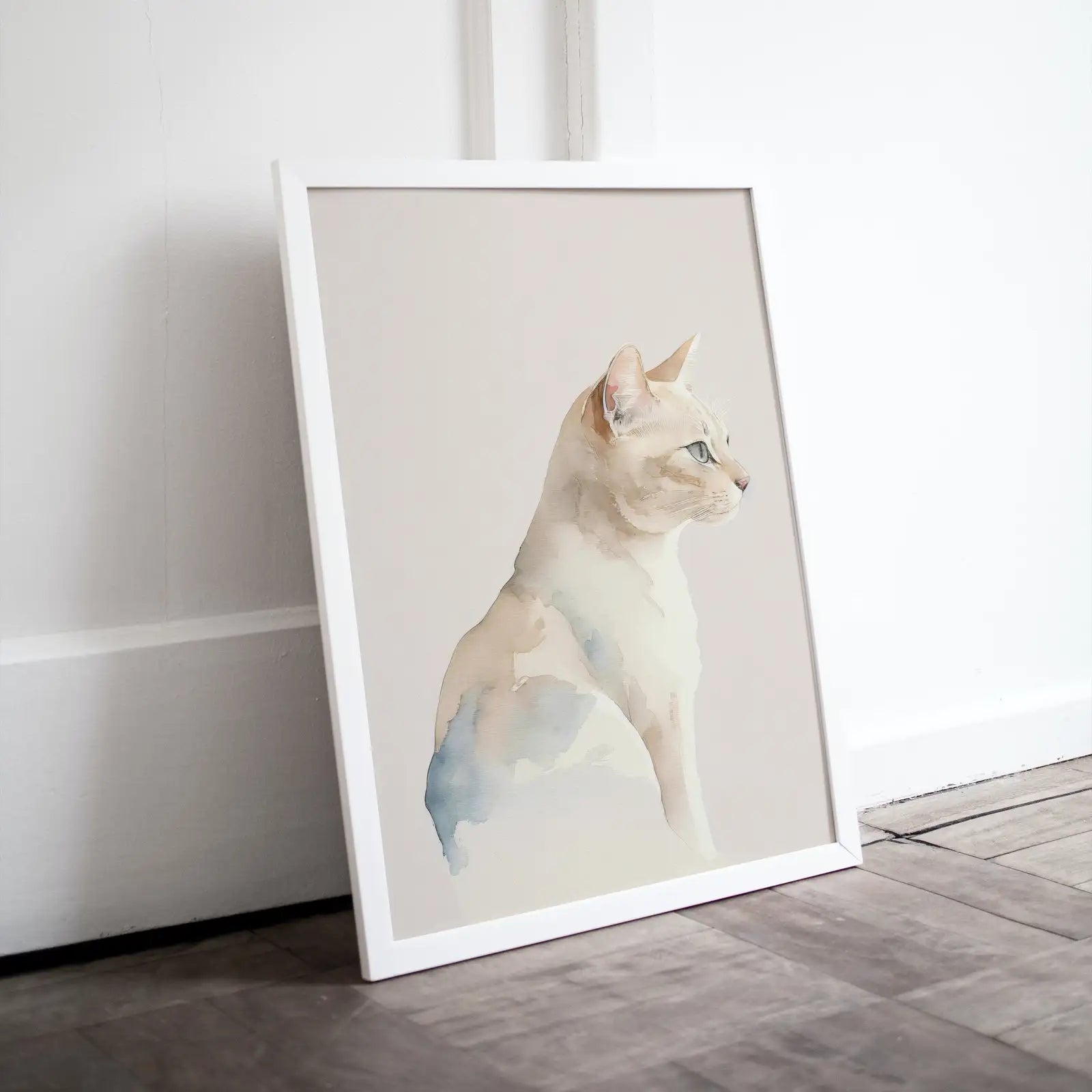 Included artwork preview showing first selection of artworks from Cat Watercolor Painting. Minimalist Cat Artwork. Printable. White Cat Art. Instant Download Digital Print. Cat Lover Wall Art. Cat Poster..
