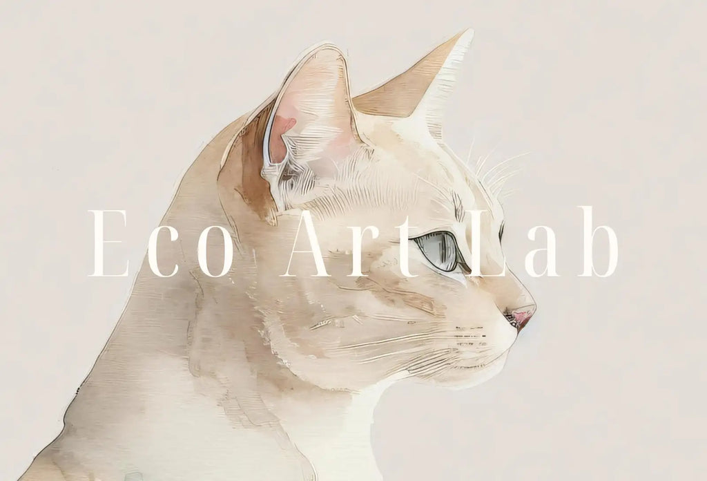 Second included artwork preview from Cat Watercolor Painting. Minimalist Cat Artwork. Printable. White Cat Art. Instant Download Digital Print. Cat Lover Wall Art. Cat Poster. featuring various scenes.