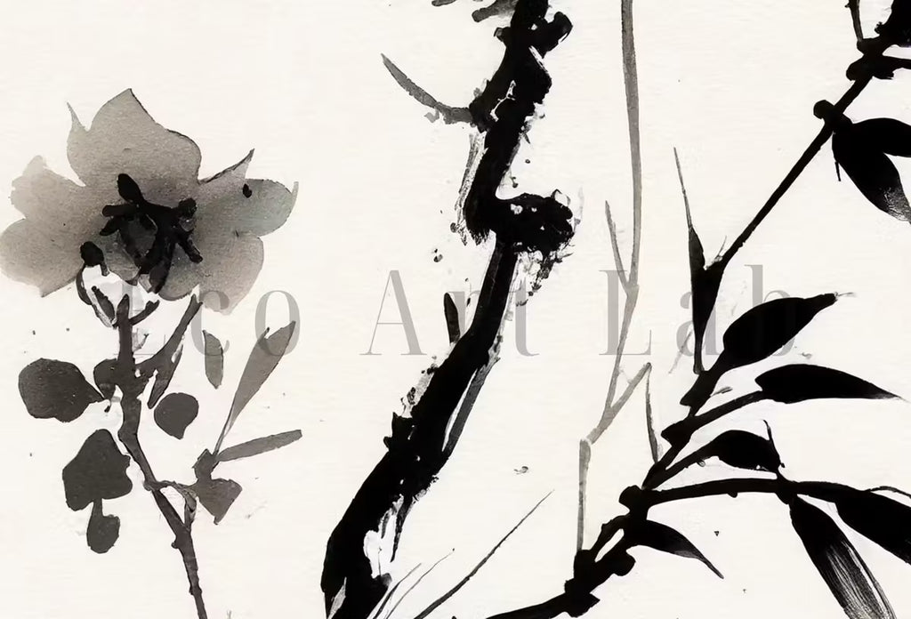 Cherry Blossom Set of 2 Tree Branch Abstract Paintings. Minimalist Original Printable Wall Art. Blooming Floral Painting. Living Room Decor – Printable Wall Art Set