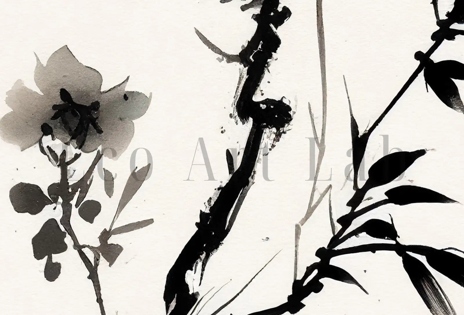 Ensemble de 2 peintures abstraites de branches d’arbre de cerisier en fleurs, art mural original minimaliste à télécharger, peinture florale en fleurs, décoration de salon