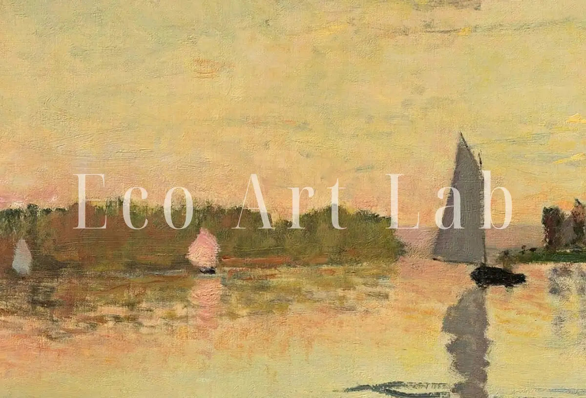 Detail view of artwork from Claude Monet Argenteuil Late Afternoon Famous Painting. Instant Download Vintage Decor. Monet Landscape Printable Wall Art. Vintage Decor. (variation 2)