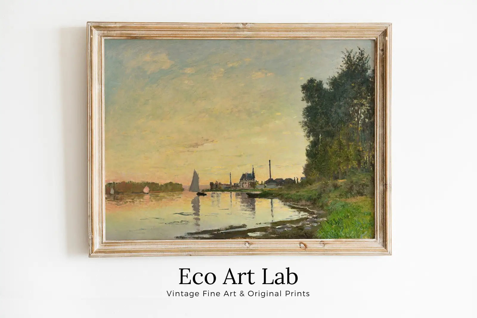 Framed view of Claude Monet Argenteuil Late Afternoon Famous Painting. Instant Download Vintage Decor. Monet Landscape Printable Wall Art. Vintage Decor – printable wall art digital download.