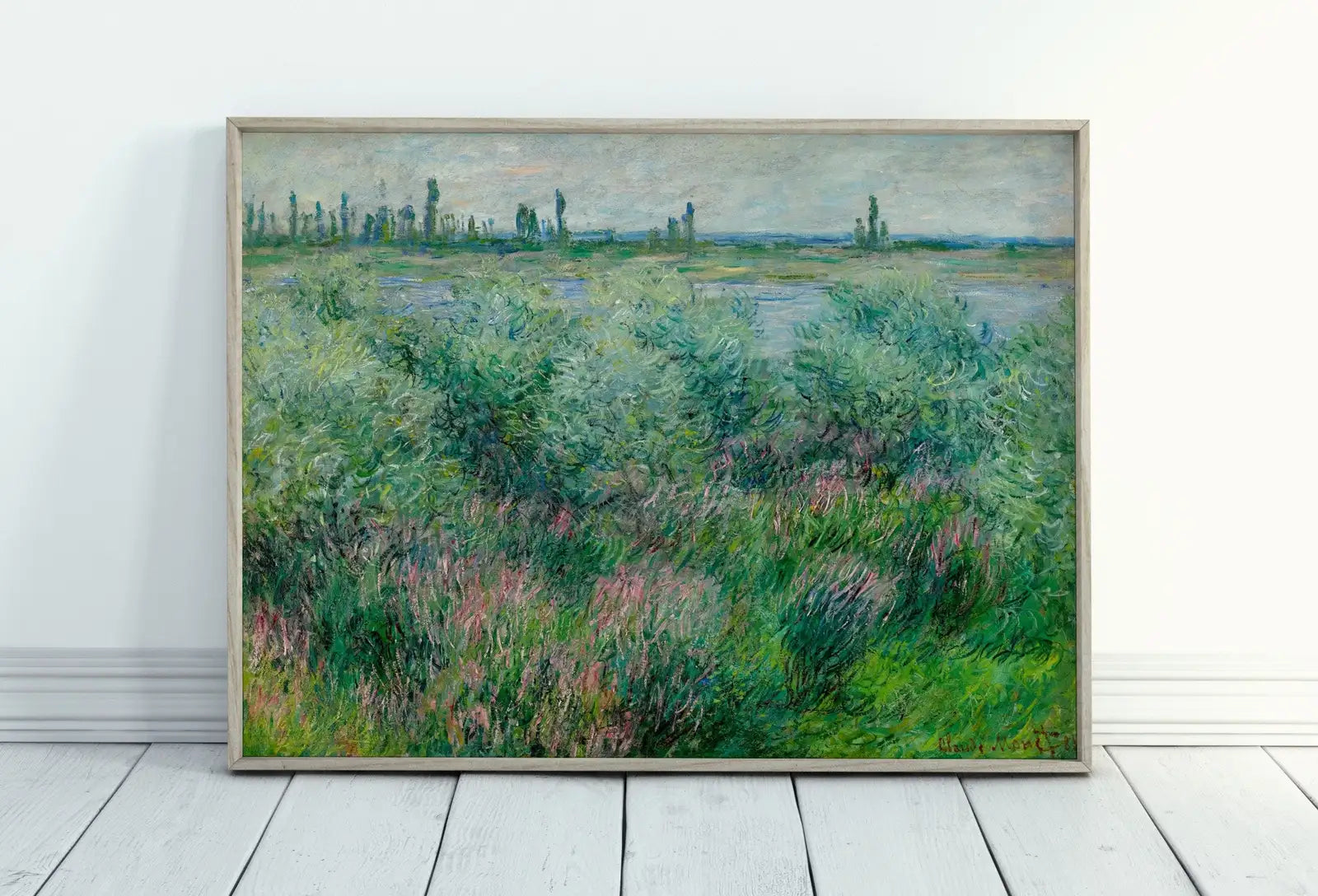 Claude Monet - Les bords de la Seine. Peinture célèbre de Monet. Art mural de paysage de Monet imprimable. Art vintage. Téléchargement instantané pour la décoration vintage.