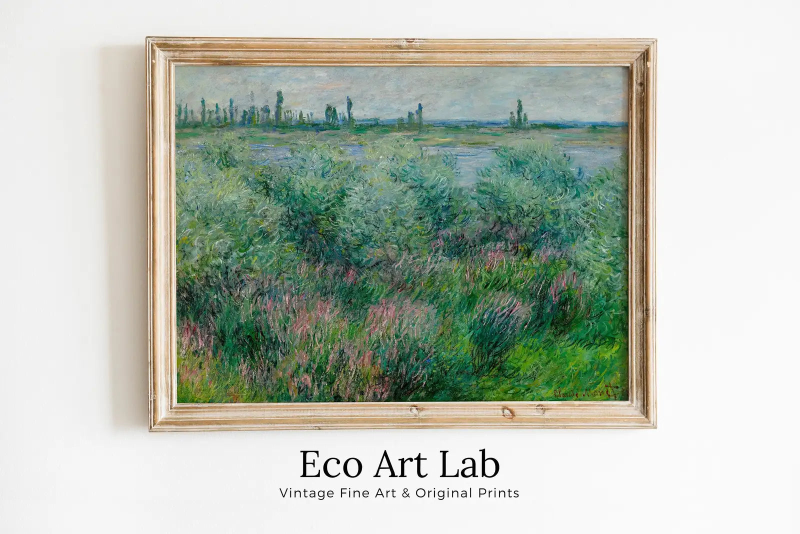 Claude Monet - Les bords de la Seine. Peinture célèbre de Monet. Art mural de paysage de Monet imprimable. Art vintage. Téléchargement instantané pour la décoration vintage.