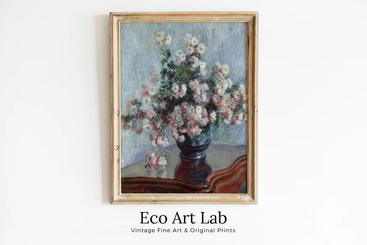 Claude Monet Chrysanthemums Flowers Still Life Painting. Instant Download Vintage Decor. Monet Botanical Print Printable Art. Vintage Decor – Printable Wall Art