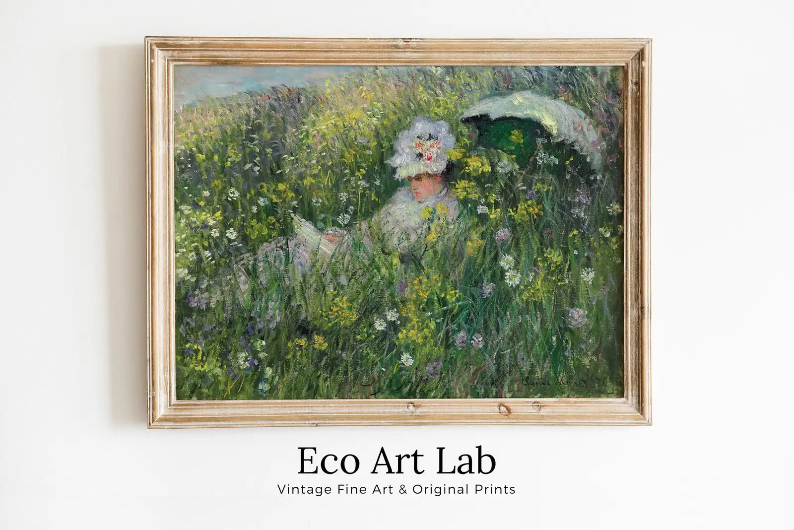 Framed view of Claude Monet "Dans La Prairie" Painting Famous Monet Art. Instant Download Vintage Decor. Vintage Landscape Printable Wall Art. Spring Decor – printable wall art digital download.
