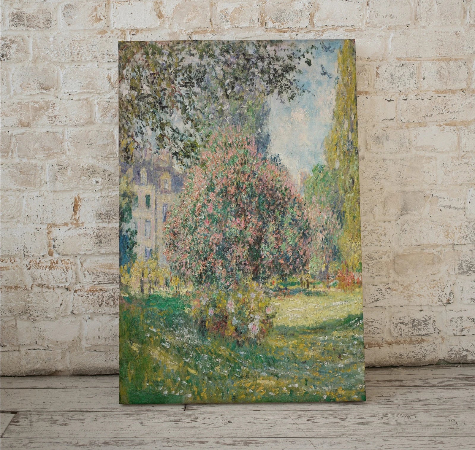 Detail view of artwork from Claude Monet Famous Floral Landscape Painting Fine Art. Instant Download Vintage Art. Vertical Printable Landscape Wall Art. Spring Decor. (variation 1)