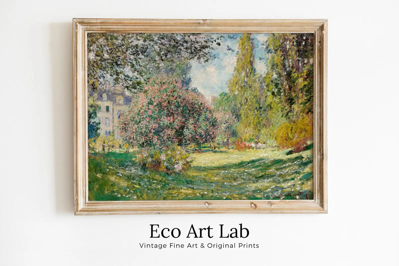 Framed view of Claude Monet Famous Floral Landscape Painting Fine Art. Instant Download Vintage Art. Vintage Landscape Printable Wall Art. Spring Decor – printable wall art digital download.