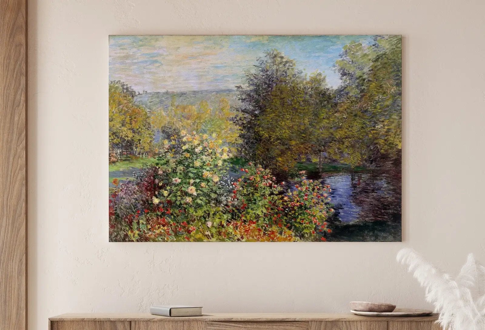Jardin célèbre de Claude Monet, tableau de paysage à télécharger. Téléchargement instantané d’art vintage. Paysage vintage à télécharger. Décor de printemps.