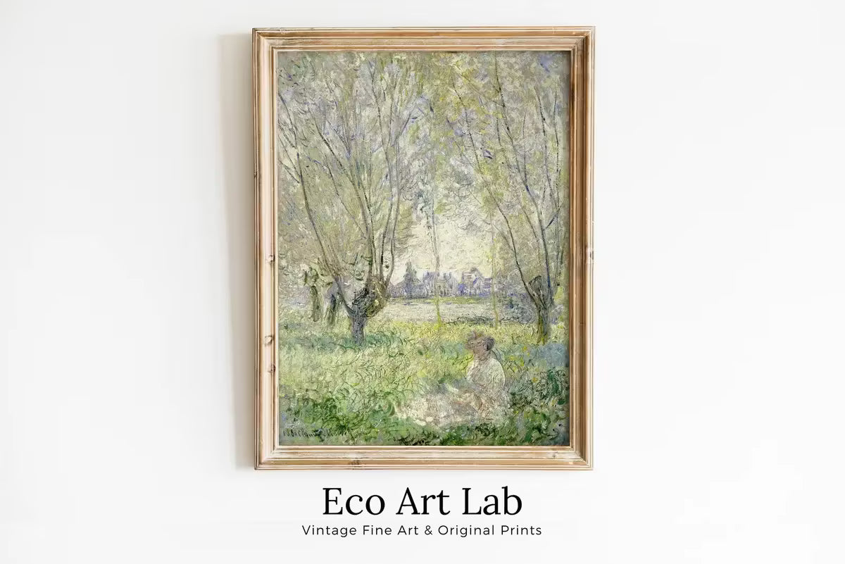 Claude Monet Famous Landscape Painting. Woman Under Willows. Vintage Fine Art. Instant Download. Landscape Printable Wall Art. Spring Decor – Printable Wall Art
