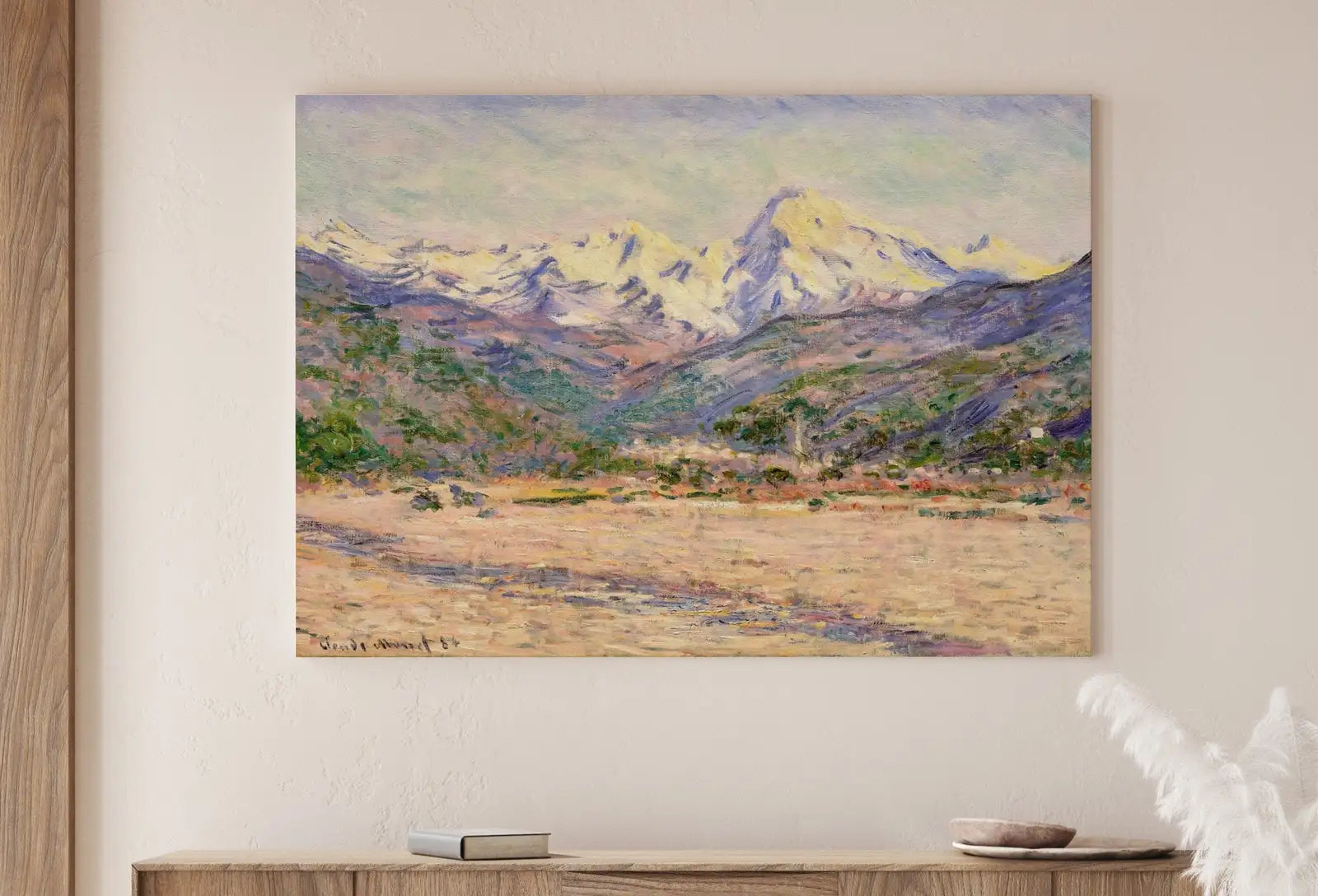 Second included artwork preview from Claude Monet Famous Mountain Landscape Painting. Instant Download Vintage Decor. Monet Mountain Valley Print Printable Art. Vintage Decor featuring various scenes.