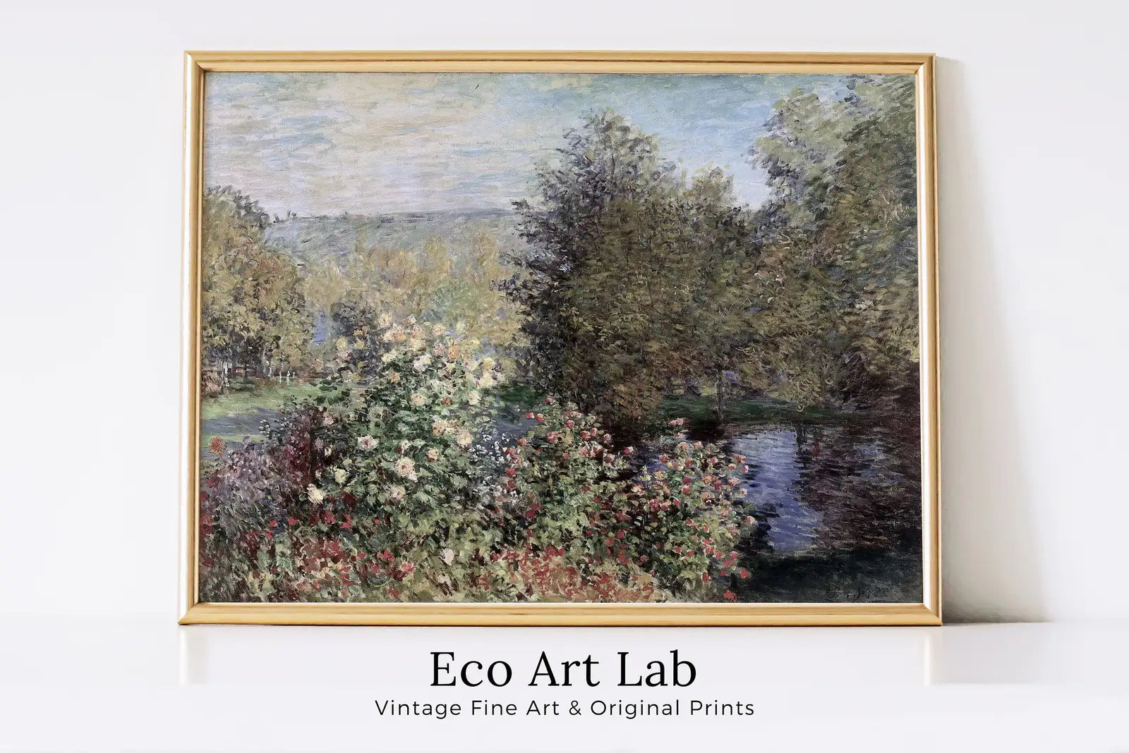 Reproduction d’une célèbre peinture de jardin de Claude Monet : Une œuvre d’art printanière. Téléchargement instantané pour une décoration murale vintage.