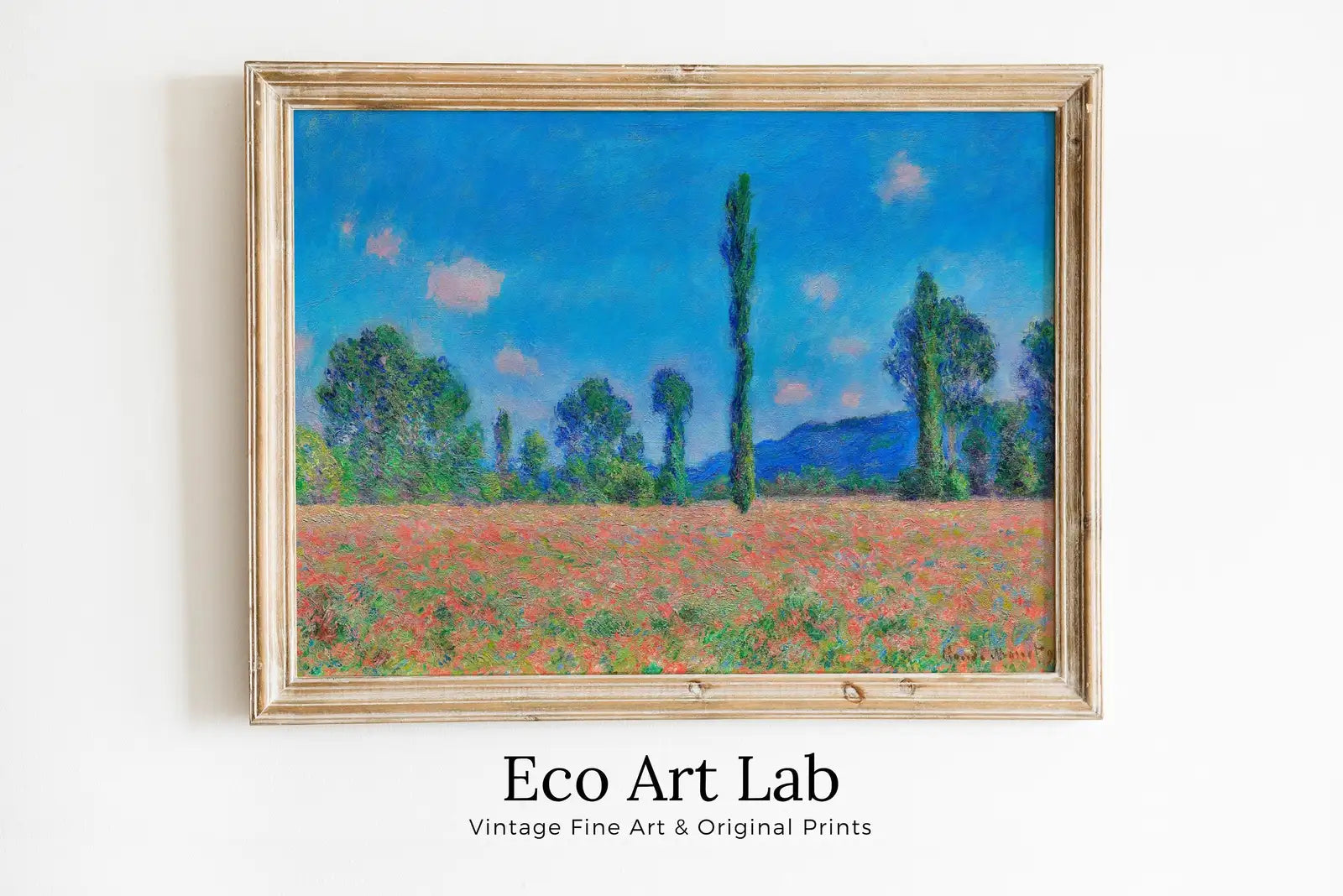 Framed view of Claude Monet Famous Poppy Field Painting Monet Fine Art. Instant Download Vintage Decor. Vintage Landscape Printable Wall Art. Spring Decor – printable wall art digital download.