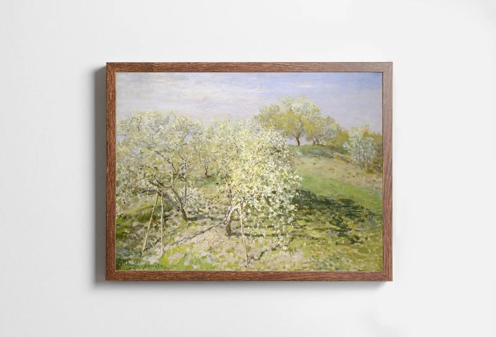 Detail view of artwork from Claude Monet Famous Spring Landscape Painting Fine Art. Instant Download Vintage Art. Blooming Trees Vintage Landscape Printable Wall Art.. (variation 1)