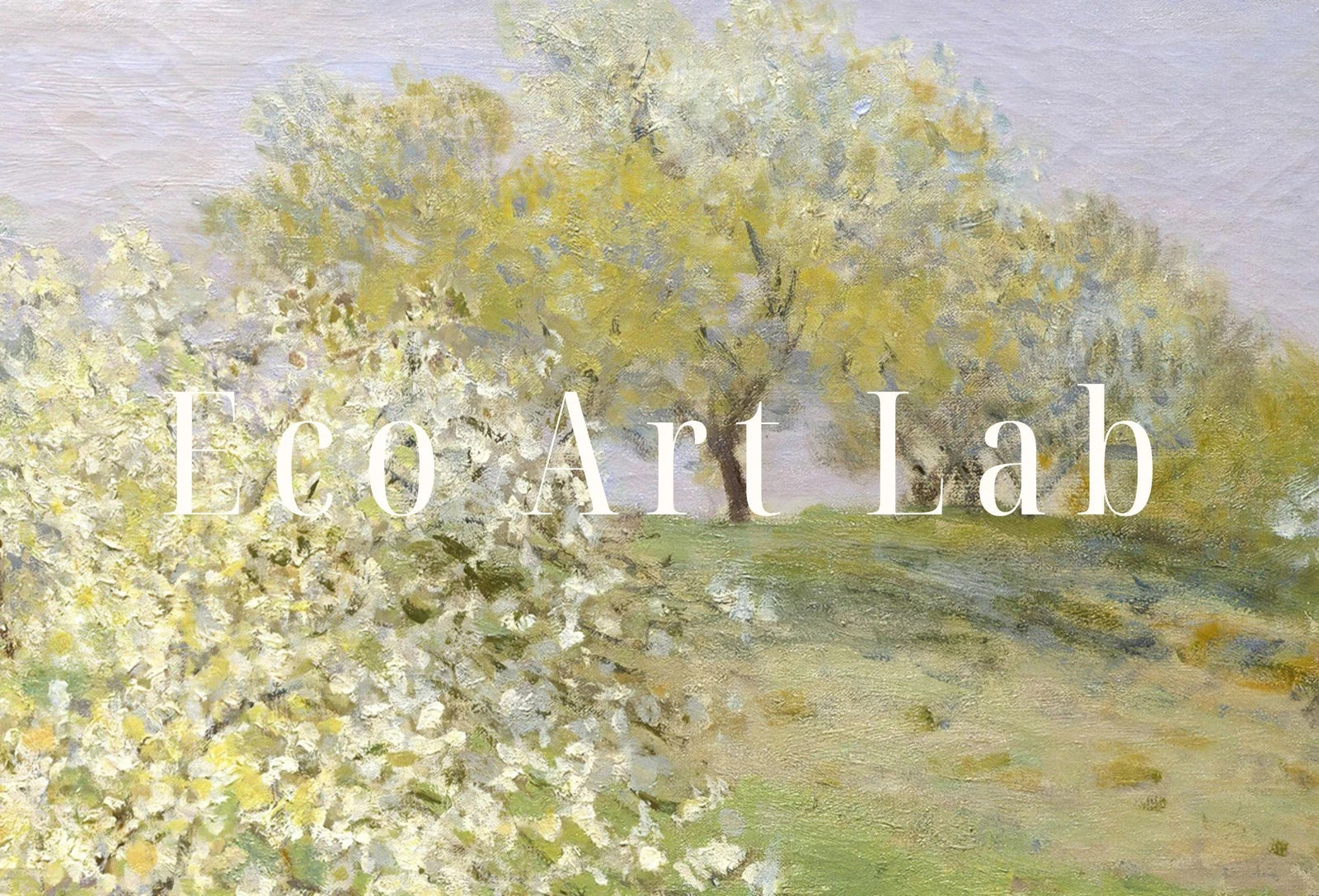 Included artwork preview showing first selection of artworks from Claude Monet Famous Spring Landscape Painting Fine Art. Instant Download Vintage Art. Blooming Trees Vintage Landscape Printable Wall Art..