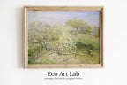 Framed view of Claude Monet Famous Spring Landscape Painting Fine Art. Instant Download Vintage Art. Blooming Trees Vintage Landscape Printable Wall Art. – printable wall art digital download.