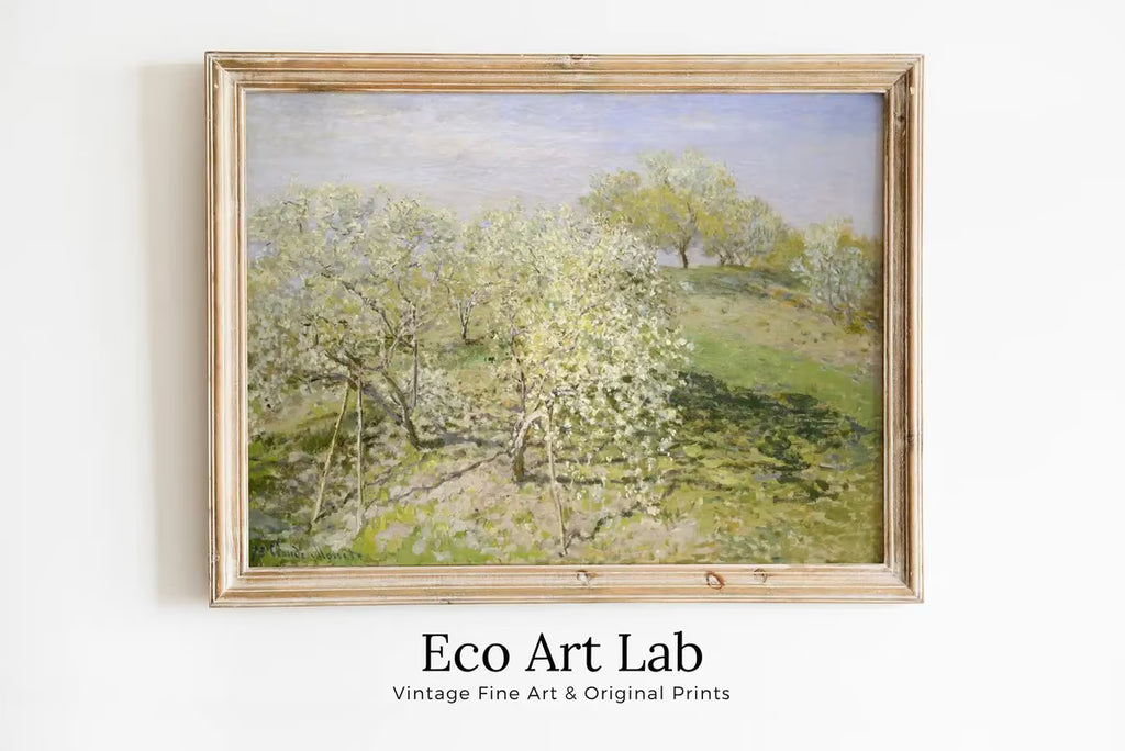 Claude Monet Famous Spring Landscape Painting Fine Art. Instant Download Vintage Art. Blooming Trees Vintage Landscape Printable Wall Art. – Printable Wall Art