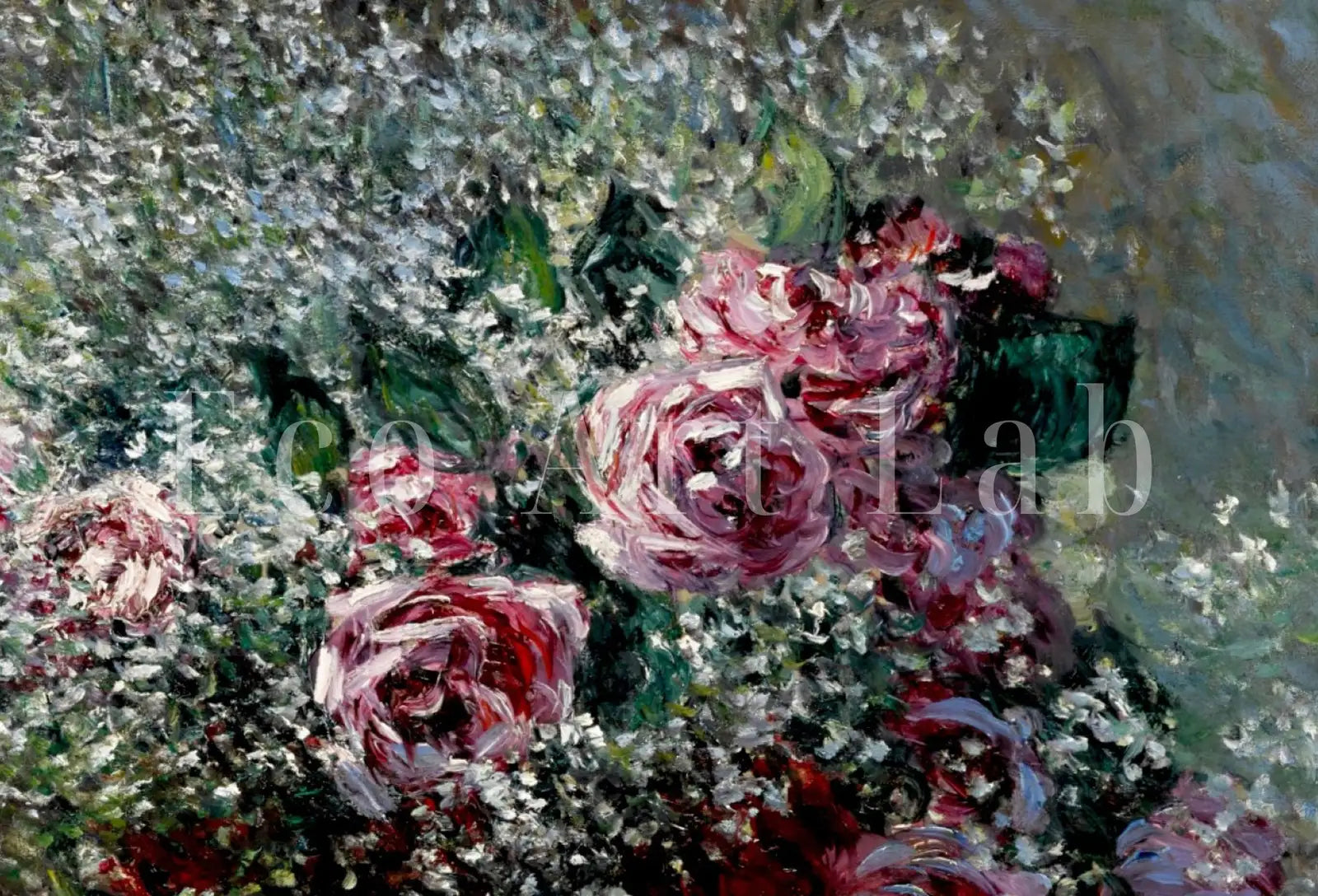 Detail view of artwork from Claude Monet Famous Still Life Flowers Painting. Instant Download Vintage Decor. Monet Botanical Print. Printable Art. Spring Vintage Decor. (variation 1)