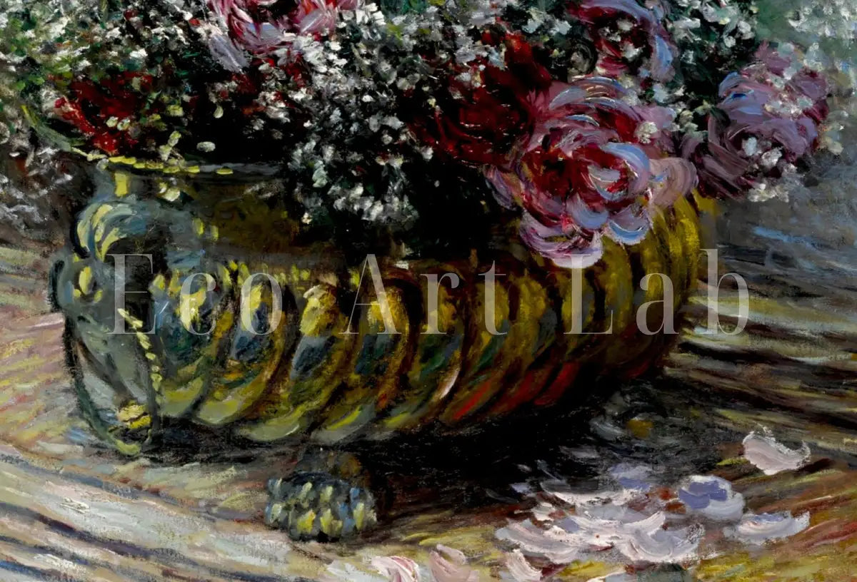 Detail view of artwork from Claude Monet Famous Still Life Flowers Painting. Instant Download Vintage Decor. Monet Botanical Print. Printable Art. Spring Vintage Decor. (variation 2)