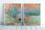 Claude Monet Famous Sunrise Painting. Set of 2 Prints. Instant Download Vintage Painting. 2 Piece Wall Art. Printable Fine Art Prints. – Printable Wall Art Set (Digital Download)