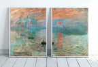 Claude Monet Famous Sunrise Painting. Set of 2 Prints. Instant Download Vintage Painting. 2 Piece Wall Art. Printable Fine Art Prints. – Printable Wall Art Set