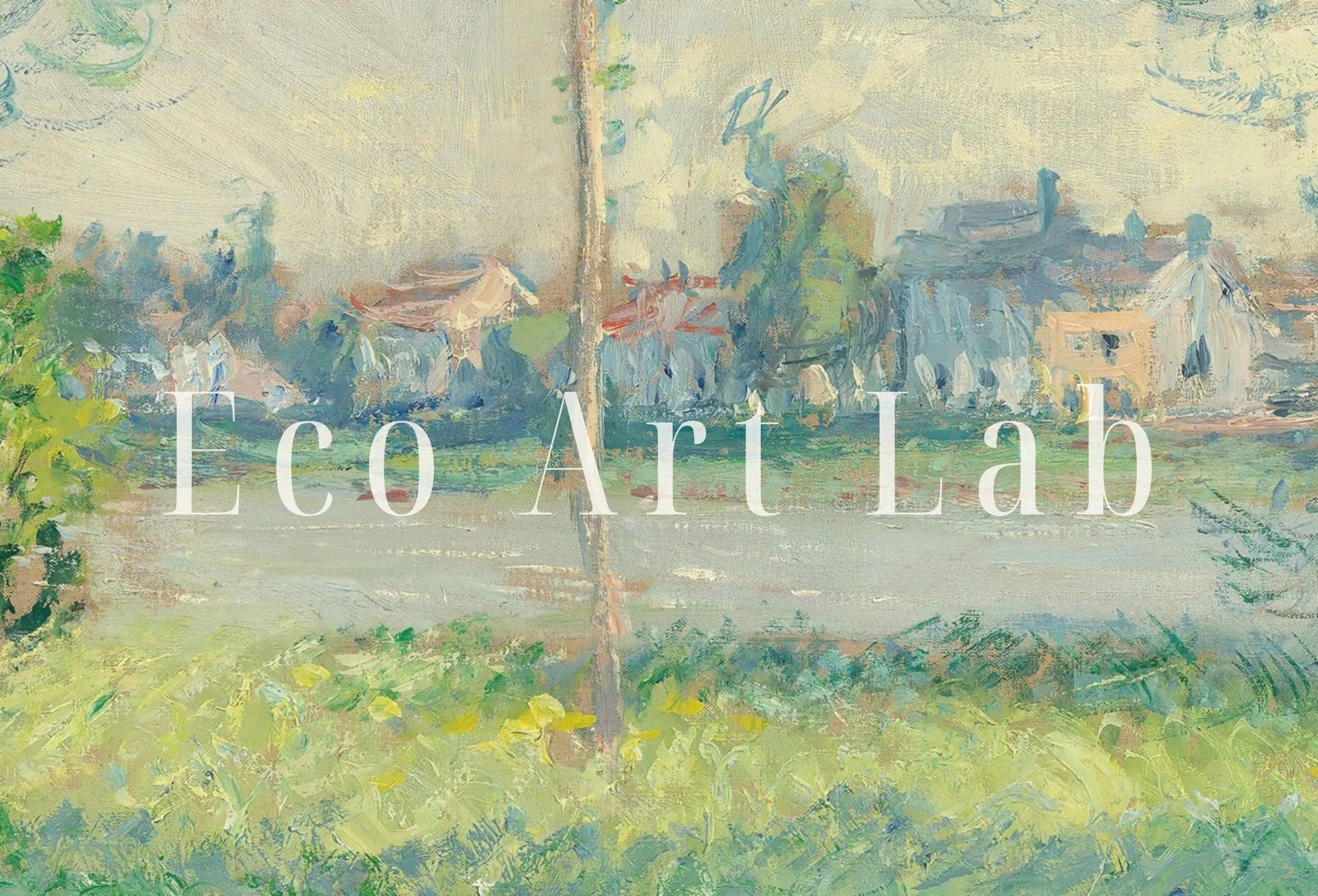 Detail view of artwork from Claude Monet Famous Willows Landscape Painting Fine Art. Instant Download Vintage Art. Vintage Landscape Printable Wall Art. Spring Decor. (variation 1)