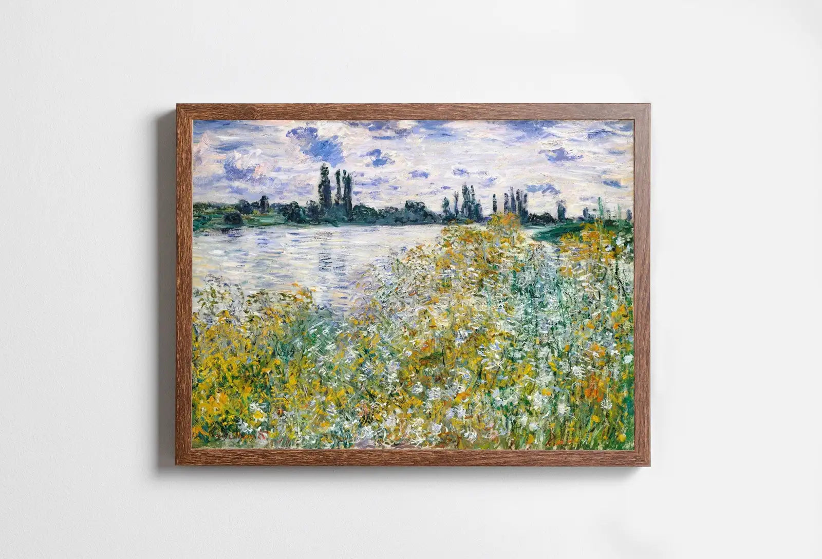 Claude Monet, fleurs sur la Seine, peinture célèbre de Monet : Téléchargement instantané pour une décoration vintage. Art paysager de Monet imprimable. Art de printemps.