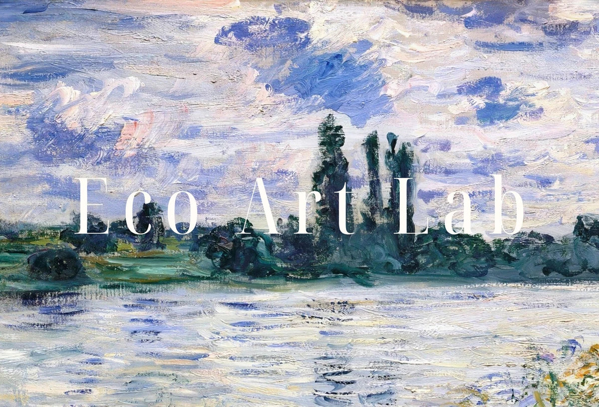 Claude Monet, fleurs sur la Seine, peinture célèbre de Monet : Téléchargement instantané pour une décoration vintage. Art paysager de Monet imprimable. Art de printemps.