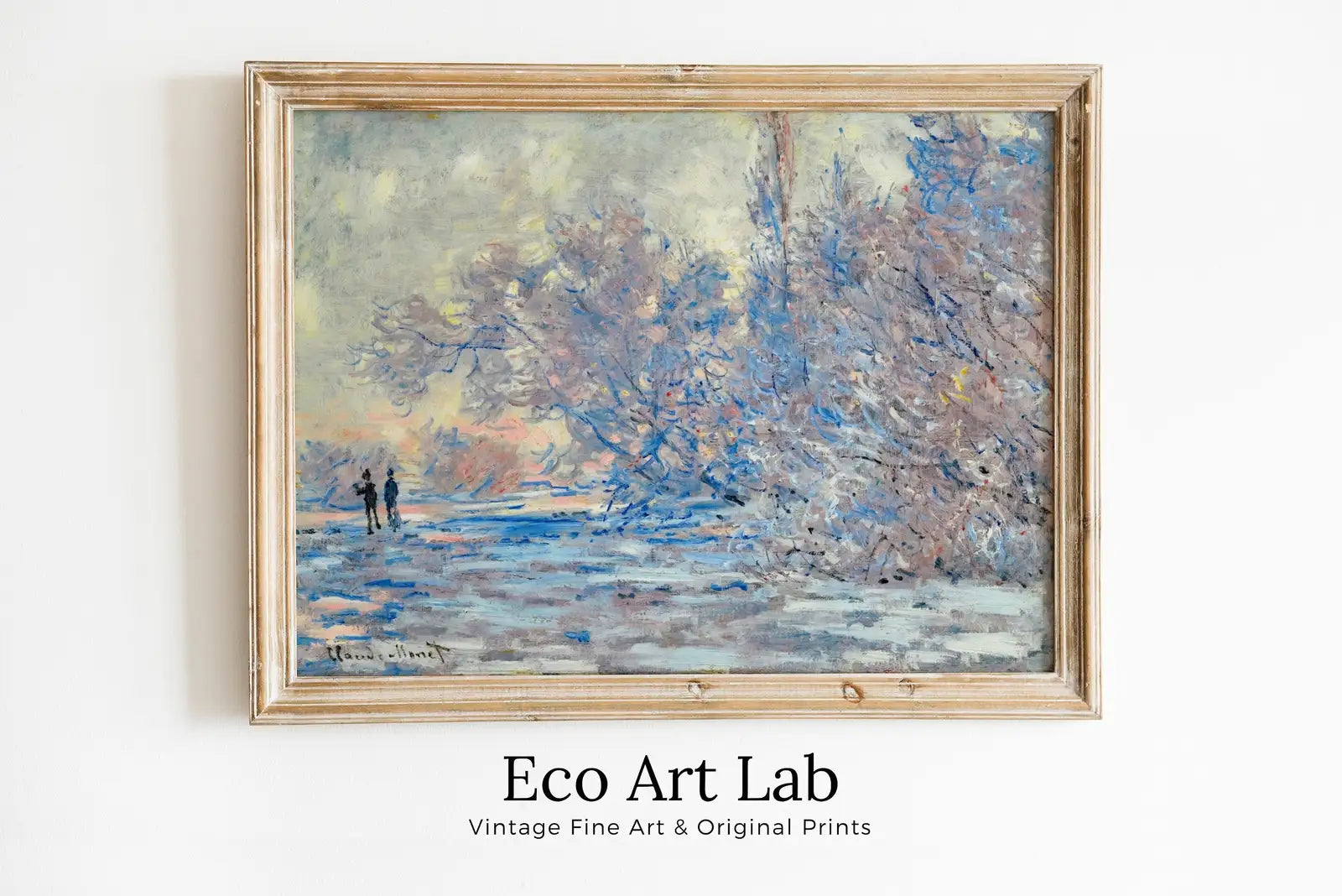 Framed view of Claude Monet Frost at Giverny Painting Famous Monet Art. Instant Download Vintage Decor. Vintage Landscape Printable Wall Art Winter Decor – printable wall art digital download.