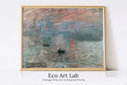 Framed view of Claude Monet Impression, Sunrise – printable wall art digital download.