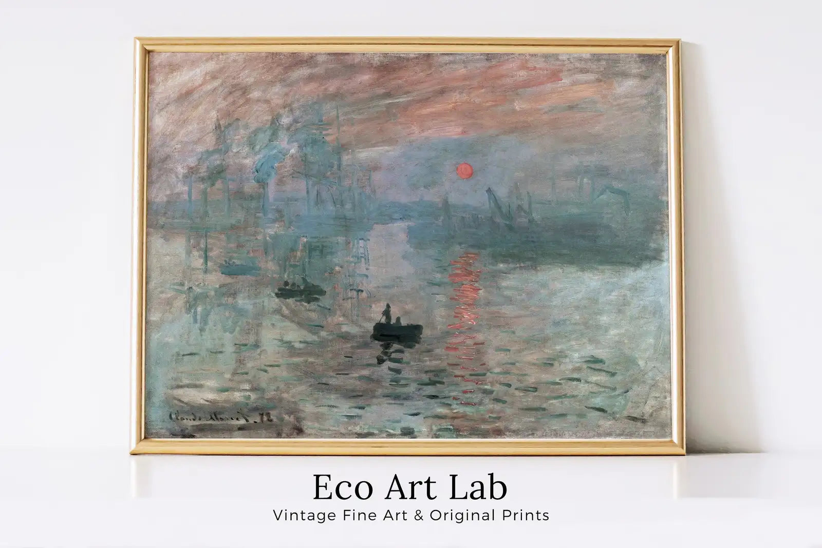 Impression, Soleil levant de Claude Monet. Peinture célèbre imprimable en téléchargement instantané. Impression d’art de paysage vintage