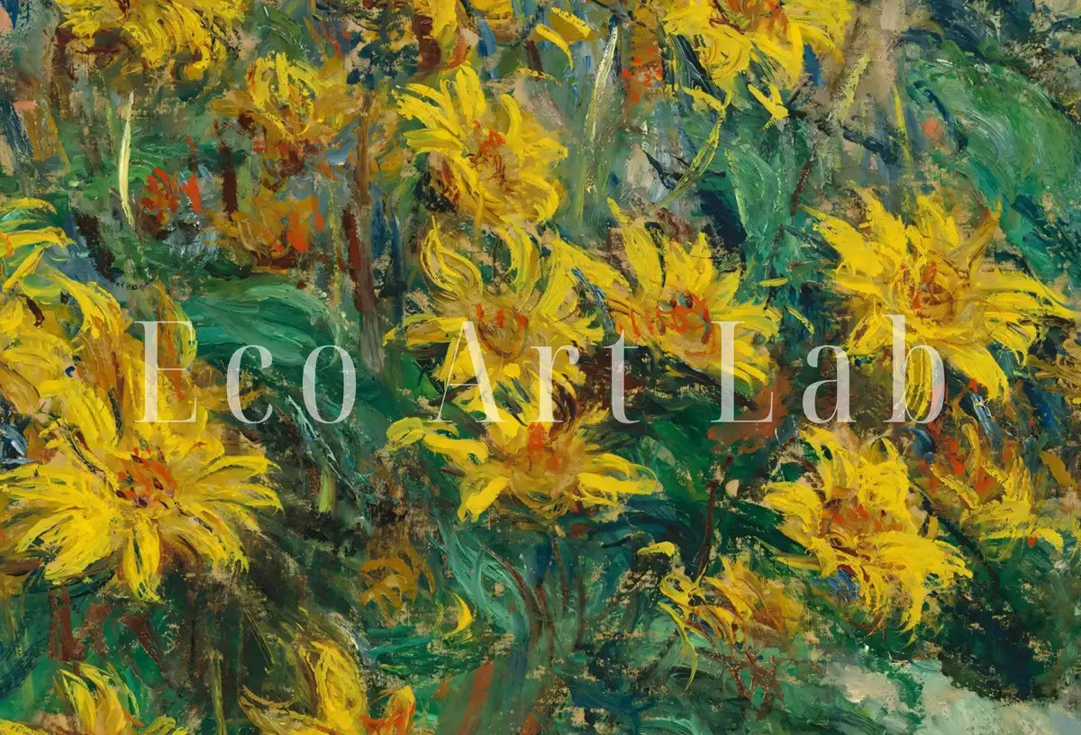 Second included artwork preview from Claude Monet Jerusalem Artichoke Flowers Still Life Painting. Instant Download Vintage Decor. Monet Botanical Vintage Print. Printable Art featuring various scenes.