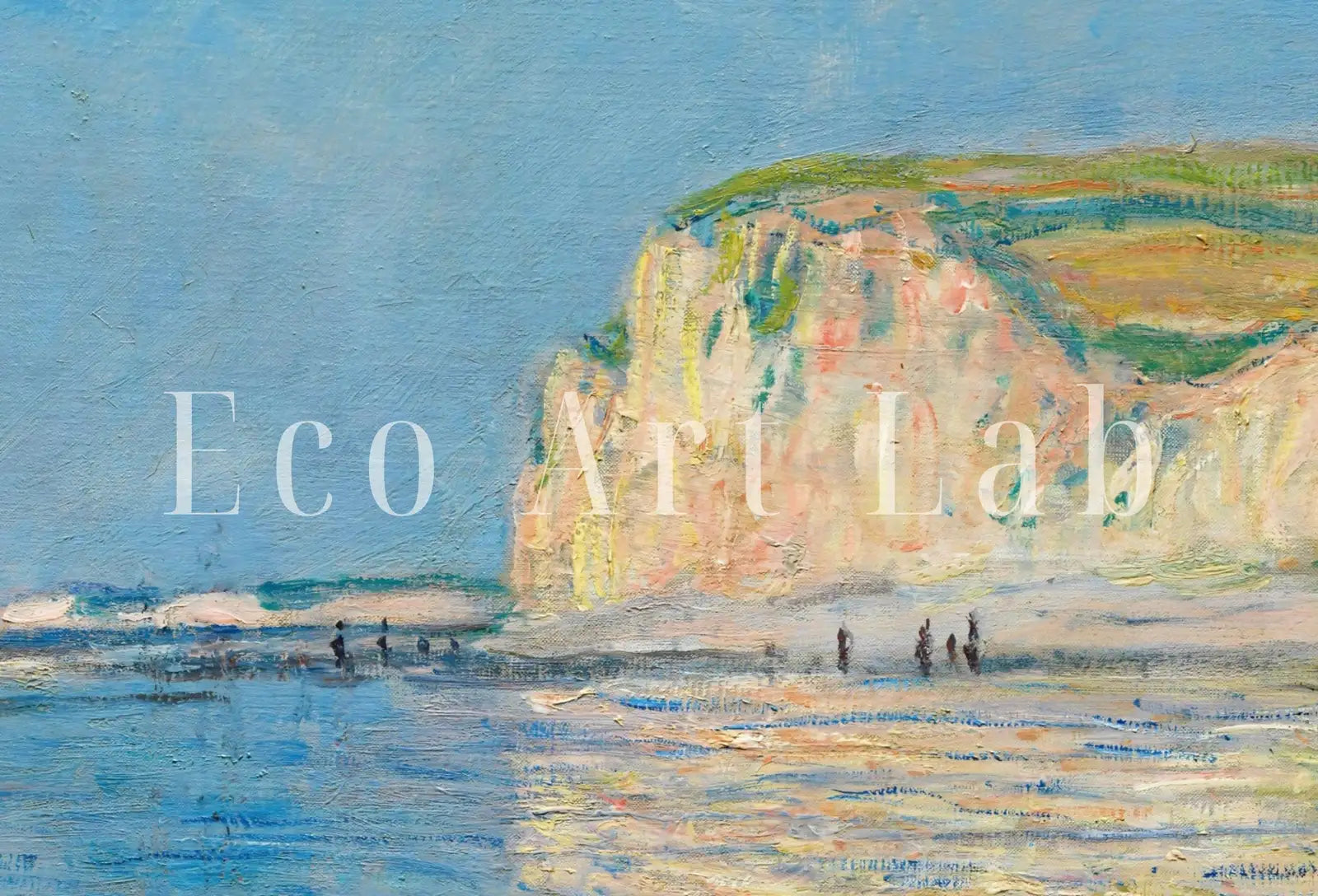 Detail view of artwork from Claude Monet Low Tide at Pourville Painting Famous Monet Art. Instant Download Vintage Decor. Monet Landscape Vintage Printable Wall Art. (variation 1)