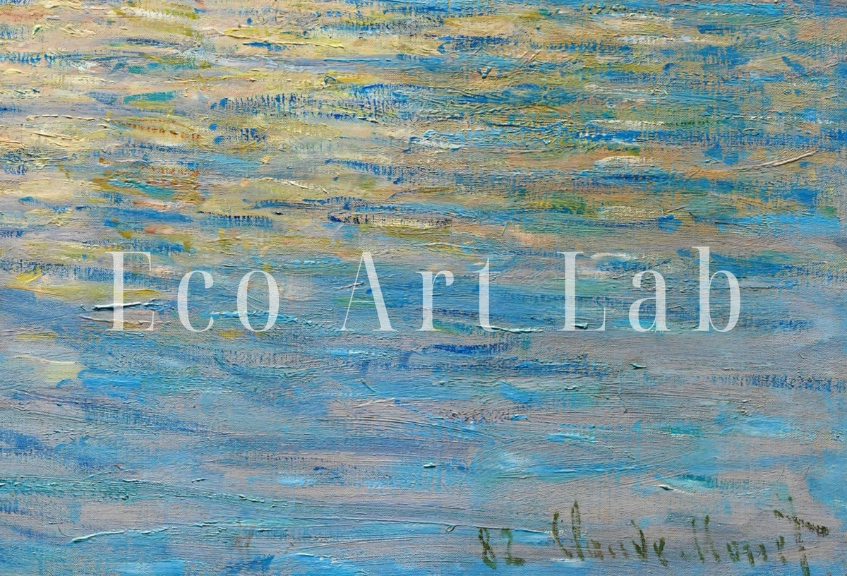 Detail view of artwork from Claude Monet Low Tide at Pourville Painting Famous Monet Art. Instant Download Vintage Decor. Monet Landscape Vintage Printable Wall Art. (variation 2)