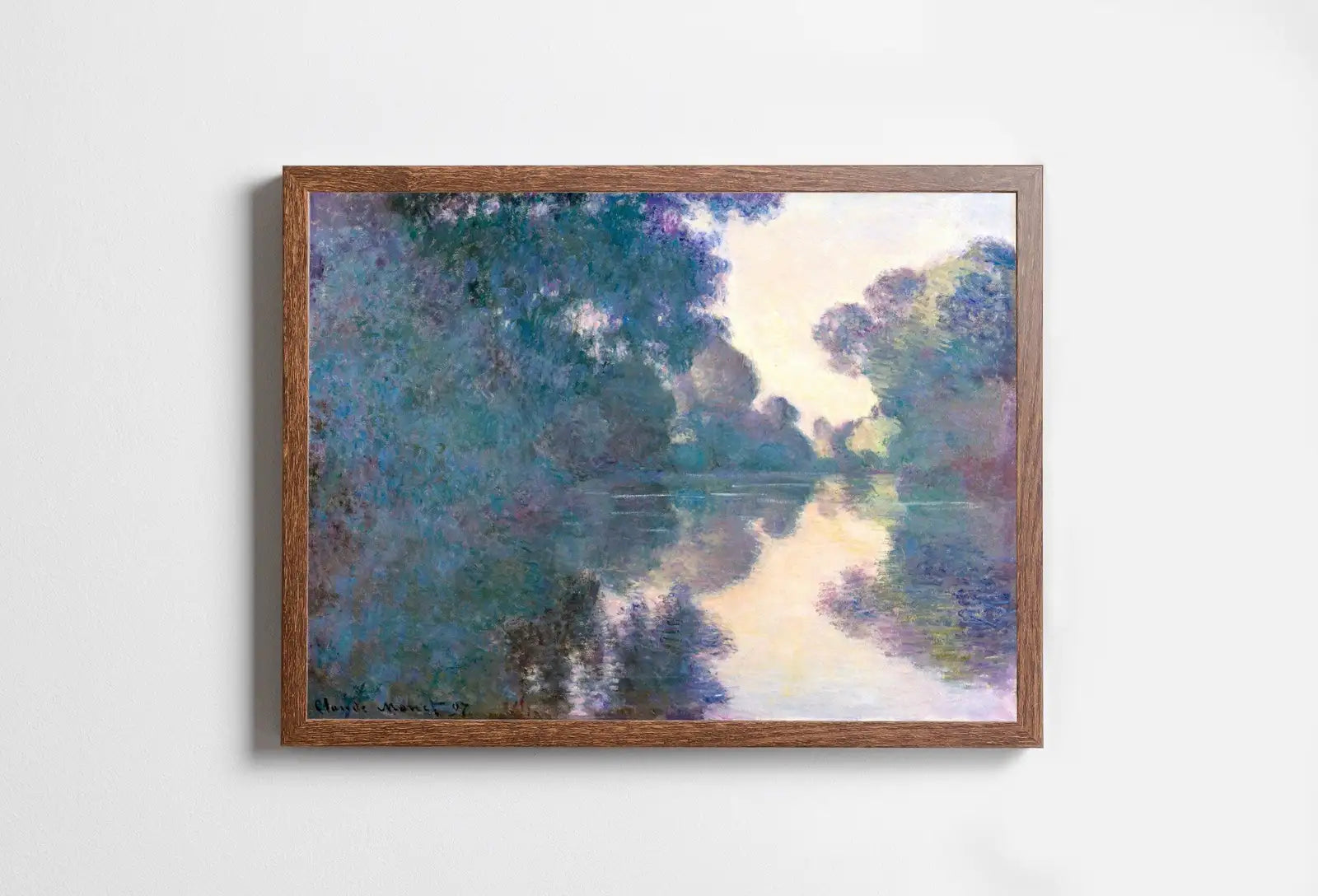Tableau célèbre de Claude Monet, matin sur la Seine. Décor vintage à télécharger instantanément. Art mural de paysage antique de Monet.