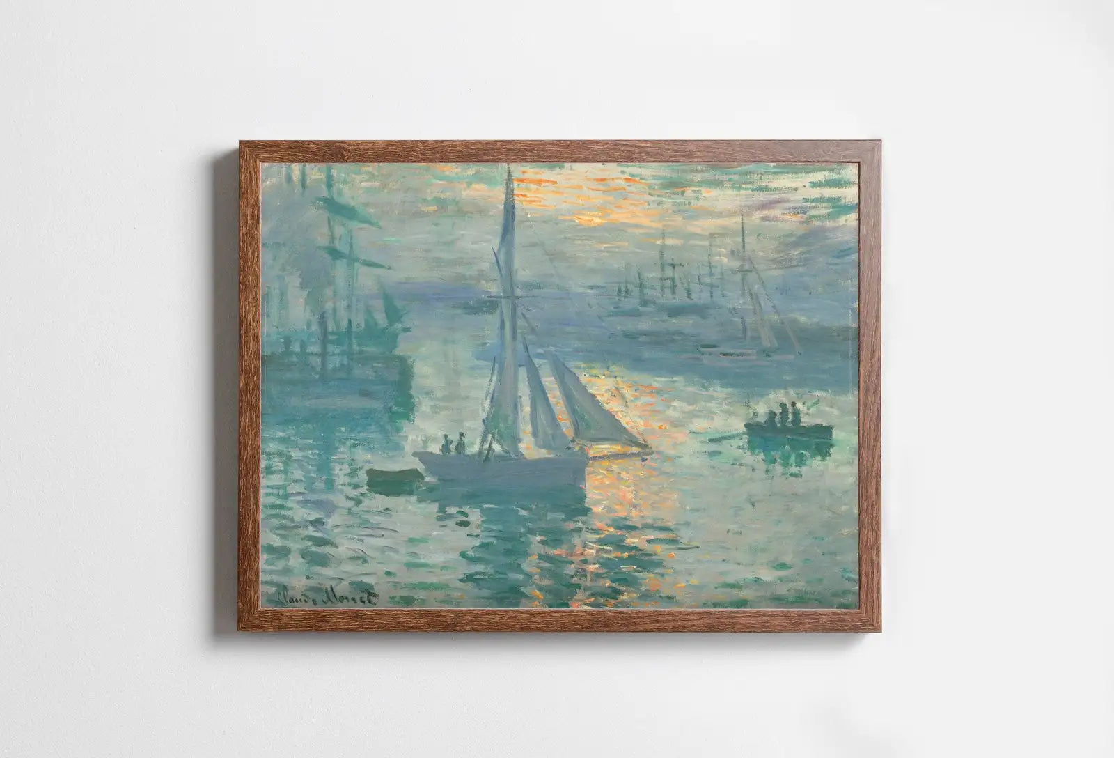 Peinture de lever de soleil nautique de Claude Monet. Art célèbre de Monet imprimable en téléchargement instantané. Décoration murale vintage. Impression d’art de paysage de Monet.