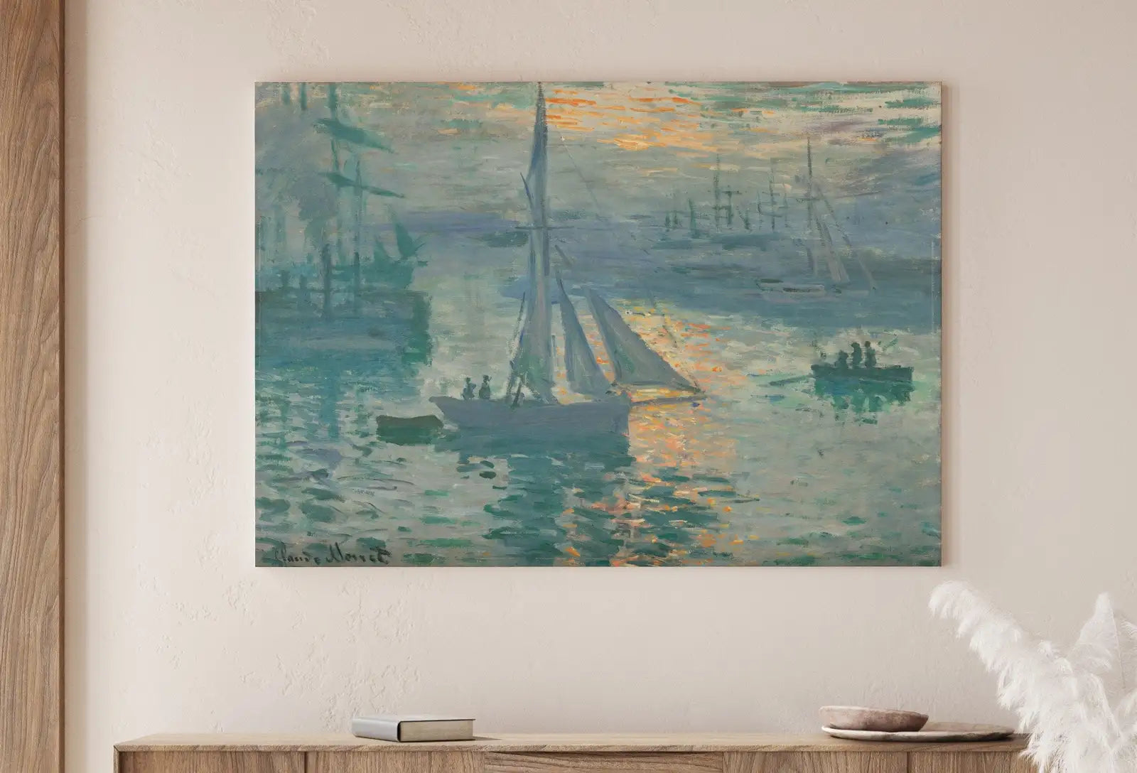 Peinture de lever de soleil nautique de Claude Monet. Art célèbre de Monet imprimable en téléchargement instantané. Décoration murale vintage. Impression d’art de paysage de Monet.