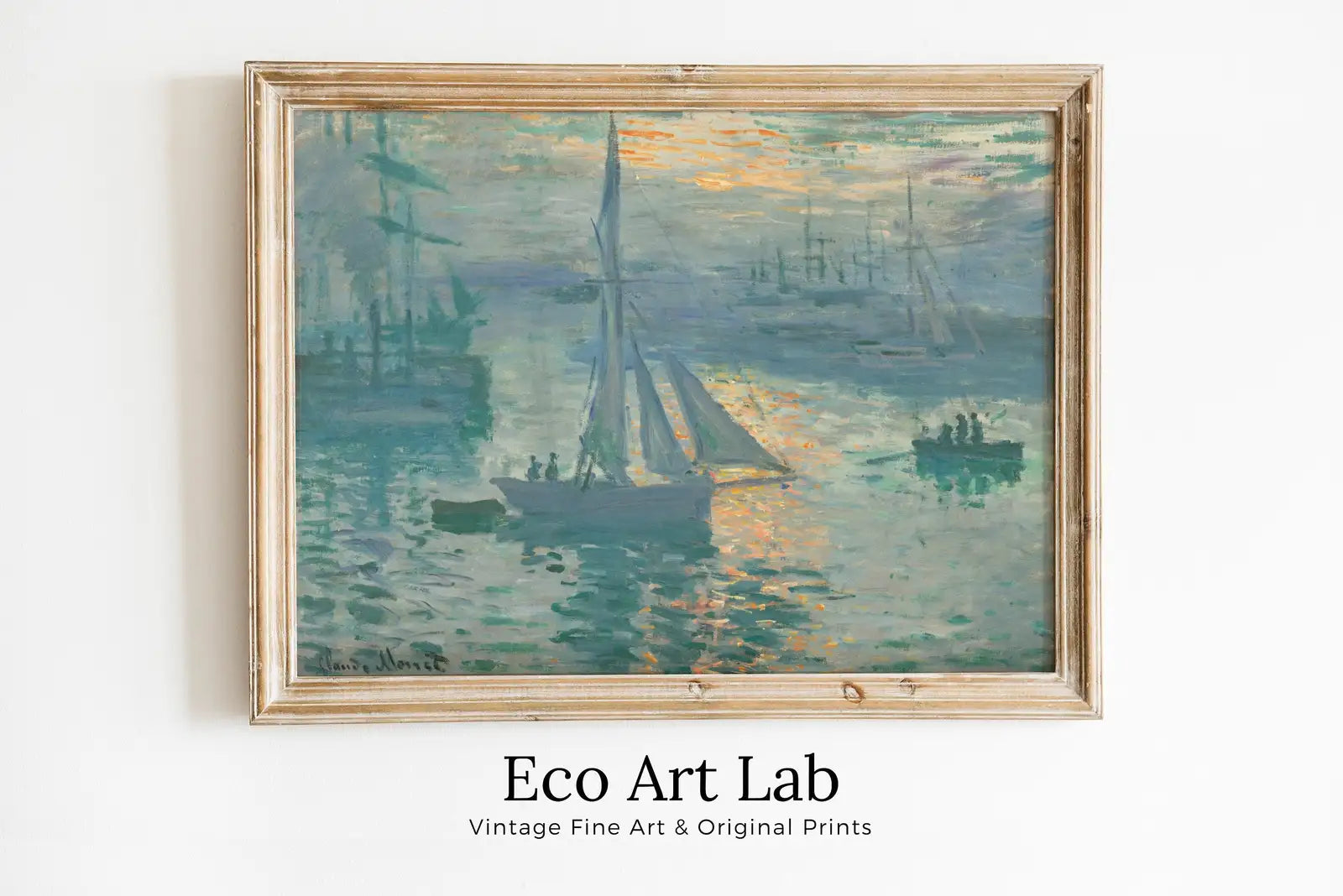 Peinture de lever de soleil nautique de Claude Monet. Art célèbre de Monet imprimable en téléchargement instantané. Décoration murale vintage. Impression d’art de paysage de Monet.