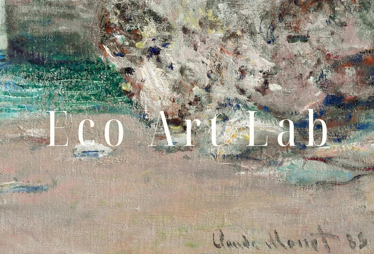 Detail view of artwork from Claude Monet Sea & Cliffs View Painting Famous Monet Art. Instant Download Vintage Decor. Monet Landscape Printable Wall Art Vintage Decor. (variation 2)