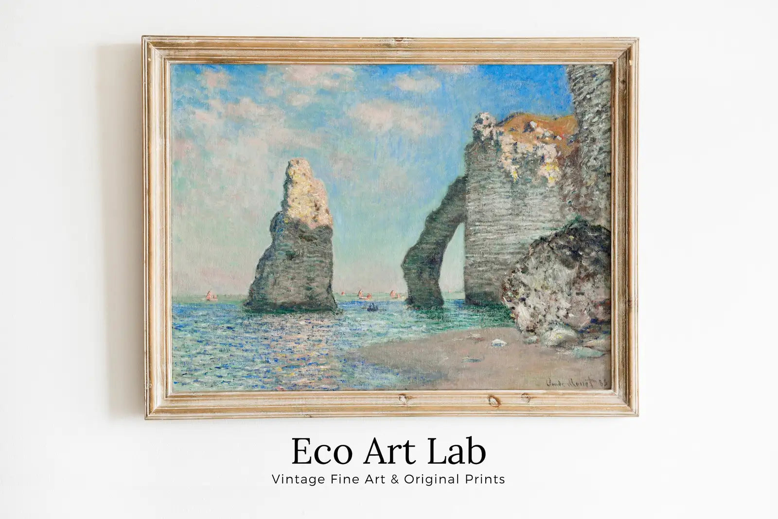 Framed view of Claude Monet Sea & Cliffs View Painting Famous Monet Art. Instant Download Vintage Decor. Monet Landscape Printable Wall Art Vintage Decor – printable wall art digital download.