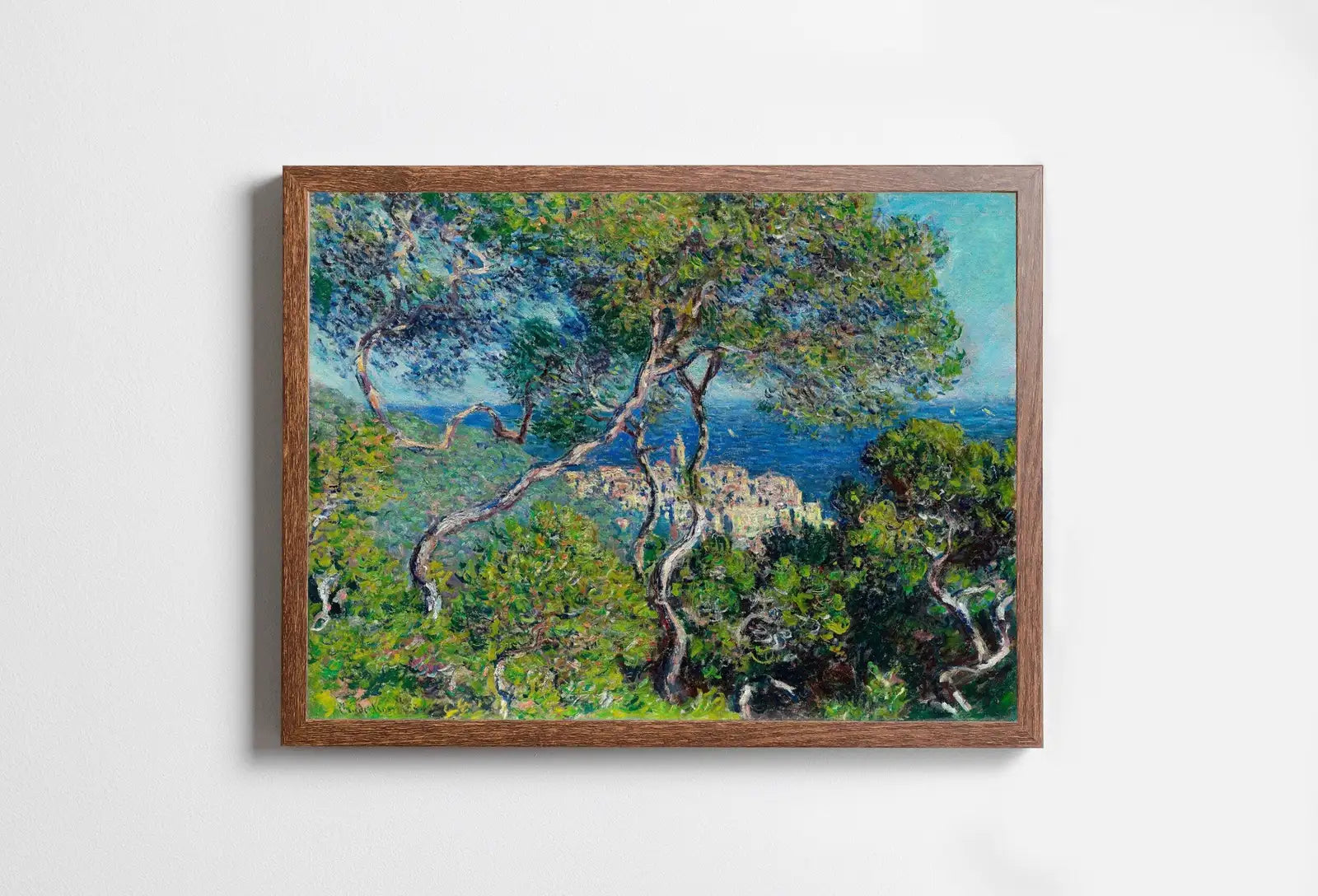 Vue de la mer et des arbres par Claude Monet. Peinture célèbre de Monet. Téléchargement instantané pour une décoration vintage. Reproduction d’art de paysage de Monet. Art mural imprimable vintage.