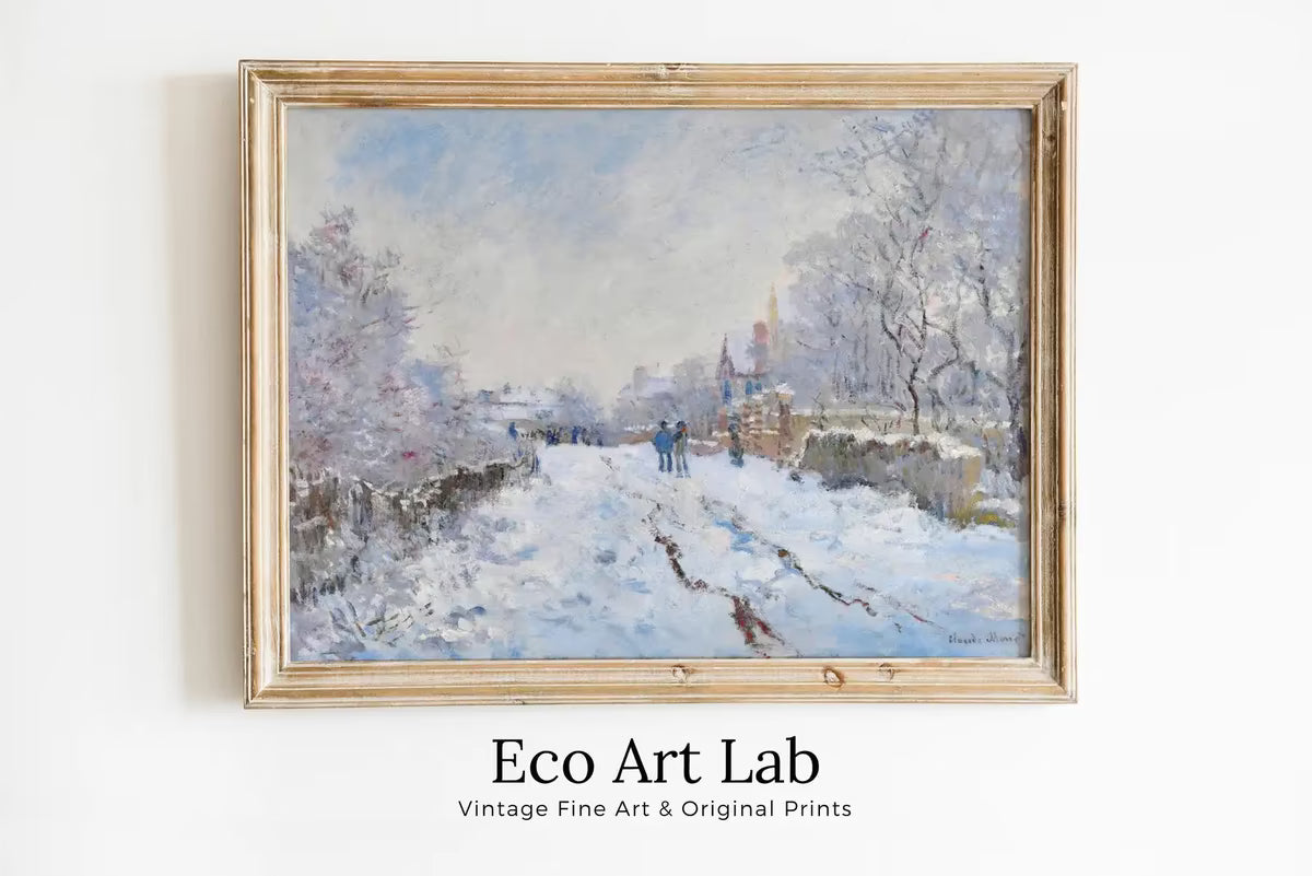Claude Monet Snow at Argenteuil Painting Famous Monet Art. Instant Download Vintage Decor. Vintage Landscape Printable Wall Art Winter Decor – Printable Wall Art