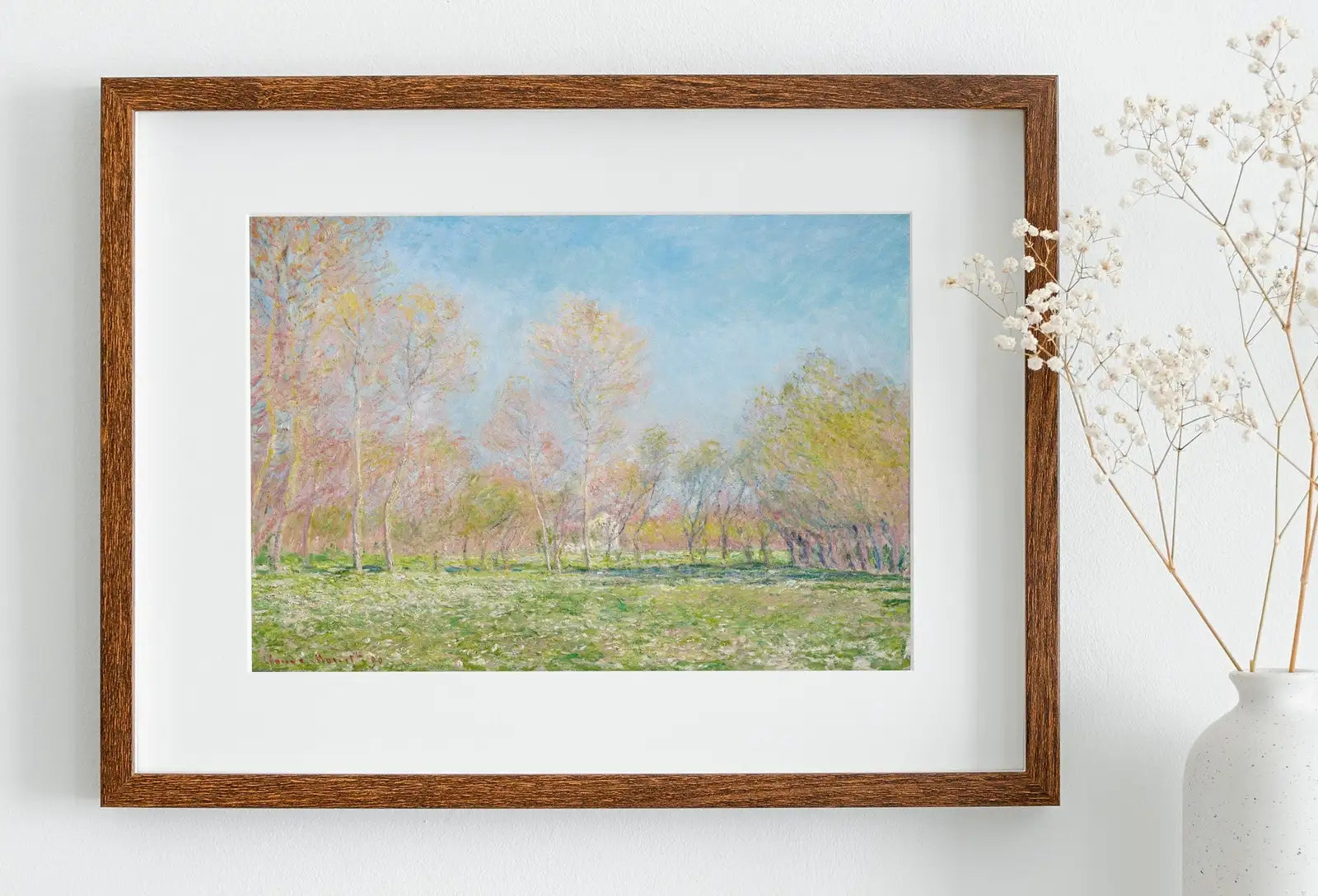 Detail view of artwork from Claude Monet Spring in Giverny Famous Painting Monet Art. Instant Download Vintage Decor. Vintage Landscape Printable Wall Art. Spring Decor. (variation 1)