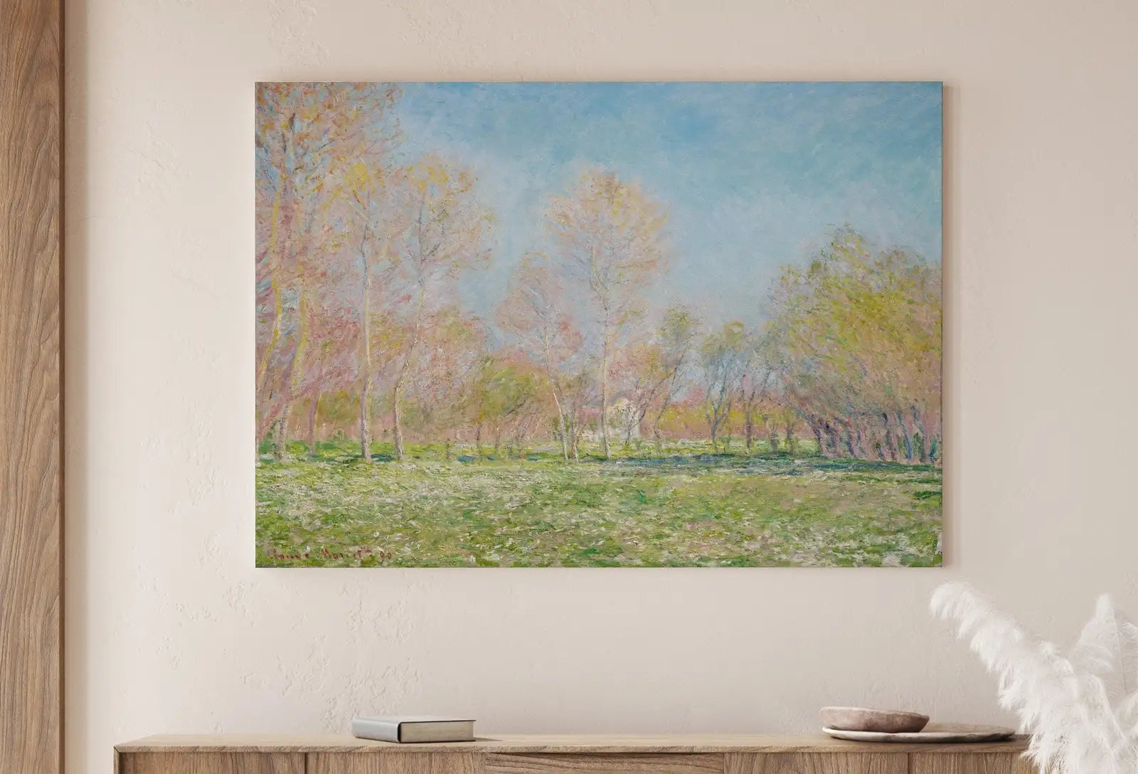 Detail view of artwork from Claude Monet Spring in Giverny Famous Painting Monet Art. Instant Download Vintage Decor. Vintage Landscape Printable Wall Art. Spring Decor. (variation 2)