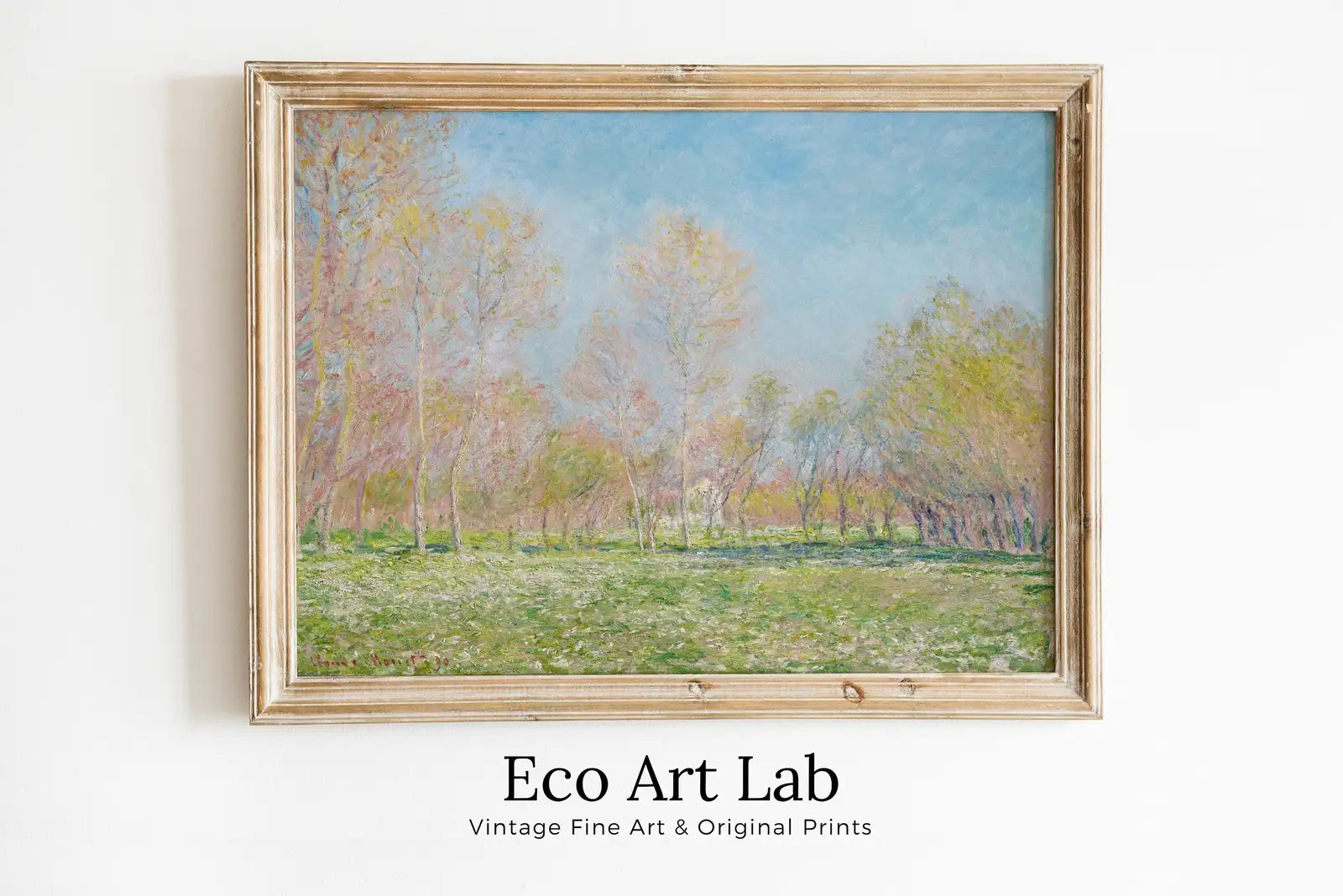 Framed view of Claude Monet Spring in Giverny Famous Painting Monet Art. Instant Download Vintage Decor. Vintage Landscape Printable Wall Art. Spring Decor – printable wall art digital download.