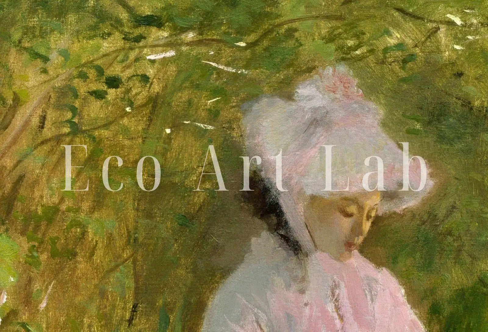 Detail view of artwork from Claude Monet "Springtime" Painting Famous Monet Art. Instant Download Vintage Decor. Vintage Landscape Printable Wall Art. Spring Decor. (variation 1)