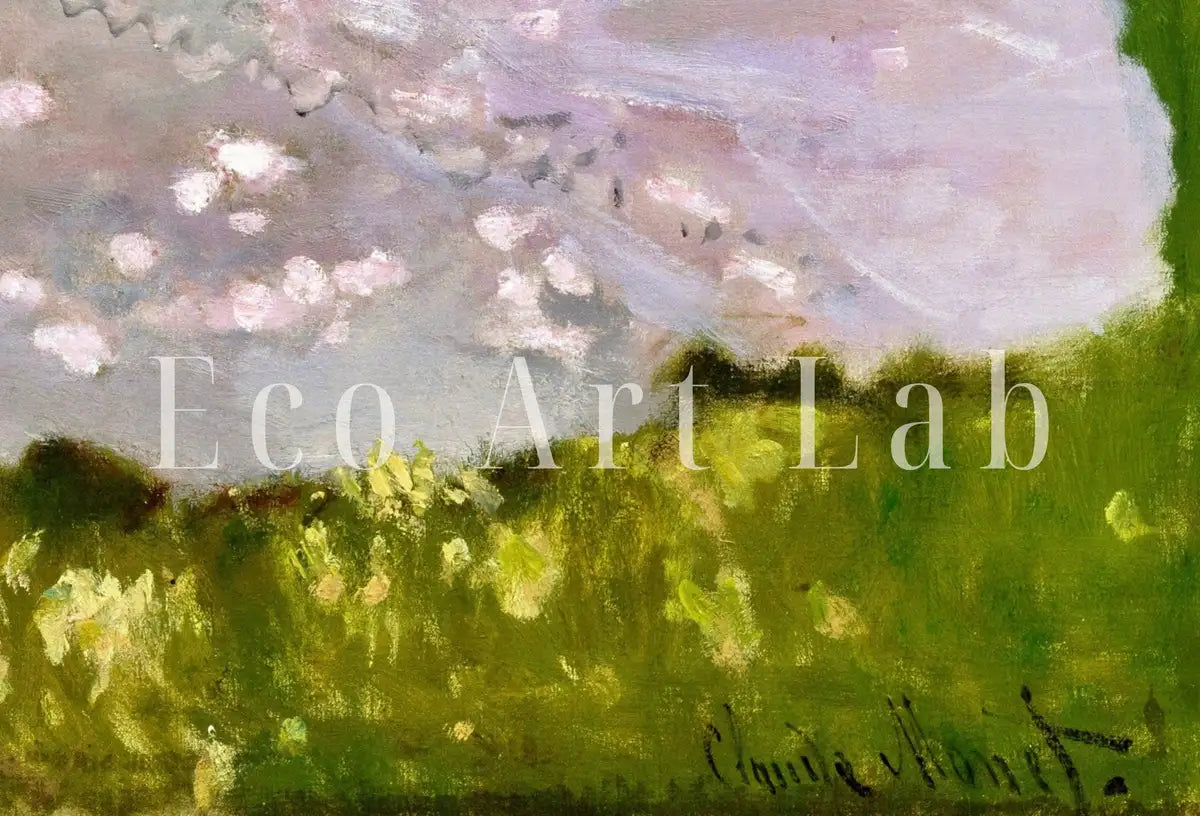Detail view of artwork from Claude Monet "Springtime" Painting Famous Monet Art. Instant Download Vintage Decor. Vintage Landscape Printable Wall Art. Spring Decor. (variation 2)