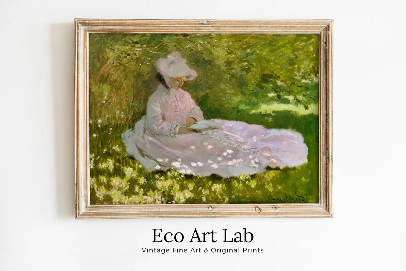 Framed view of Claude Monet "Springtime" Painting Famous Monet Art. Instant Download Vintage Decor. Vintage Landscape Printable Wall Art. Spring Decor – printable wall art digital download.