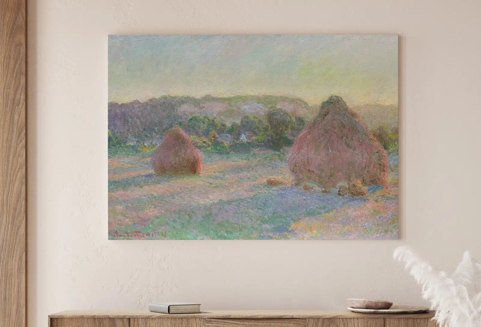 Second included artwork preview from Claude Monet Stacks of Wheat Painting Famous Monet Art. Instant Download Vintage Decor. Monet Landscape Printable Wall Art. Vintage Decor featuring various scenes.